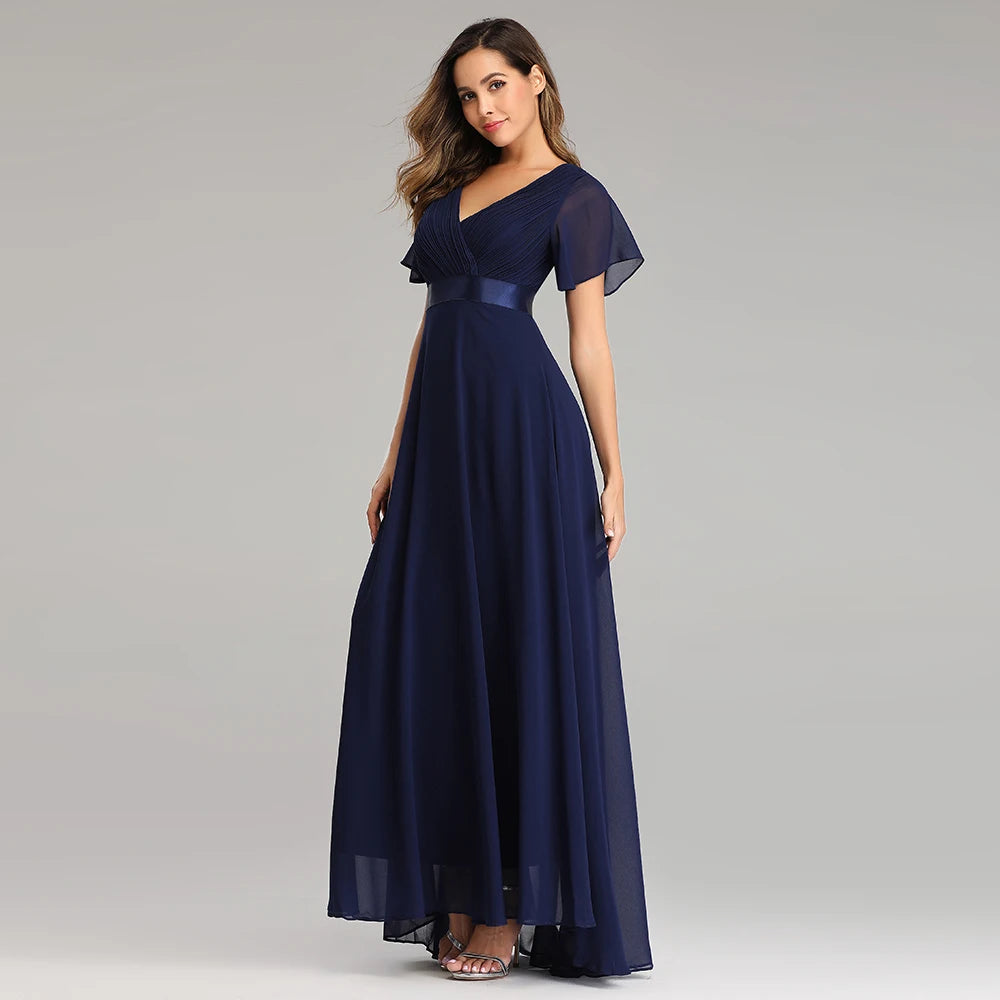 Elegant V-Neck Chiffon Gown