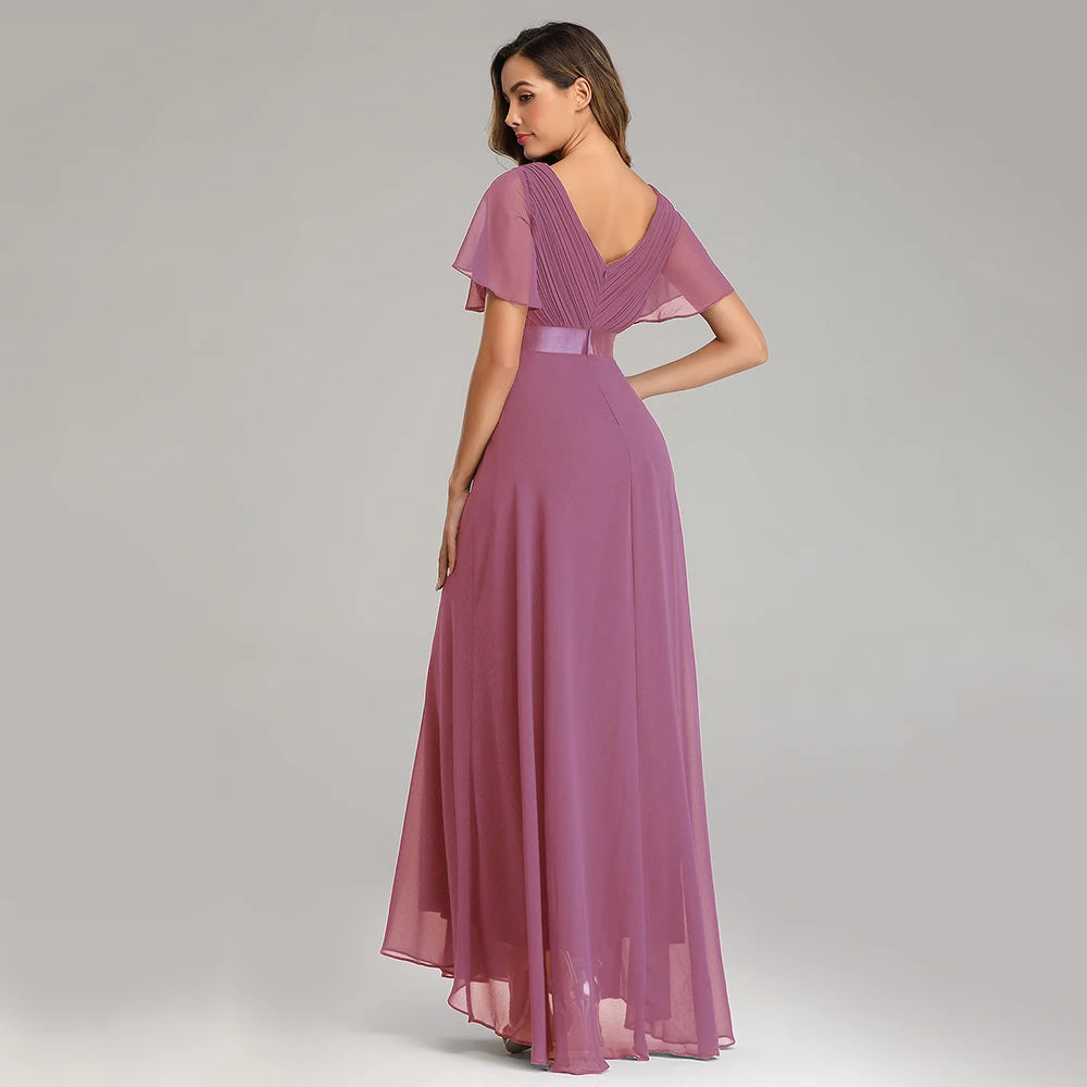 Elegant V-Neck Chiffon Gown