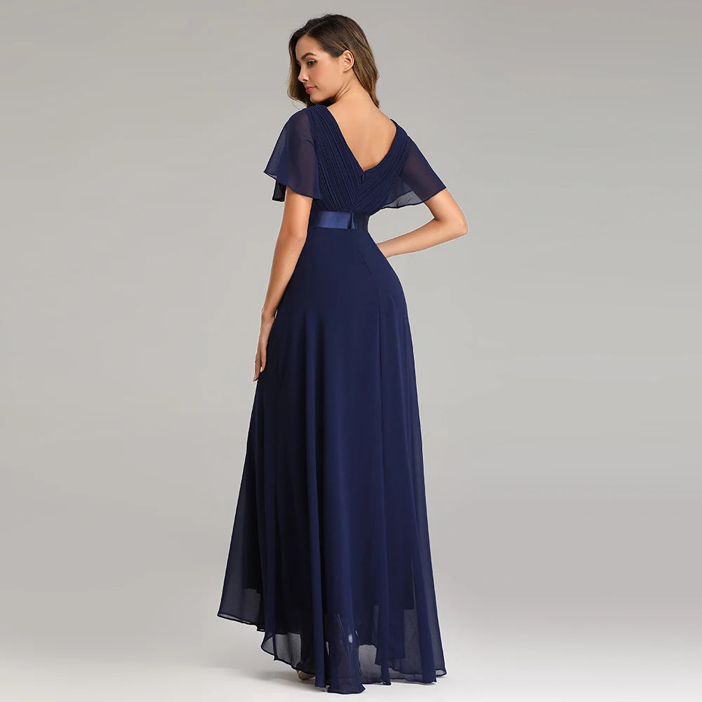 Elegant V-Neck Chiffon Gown