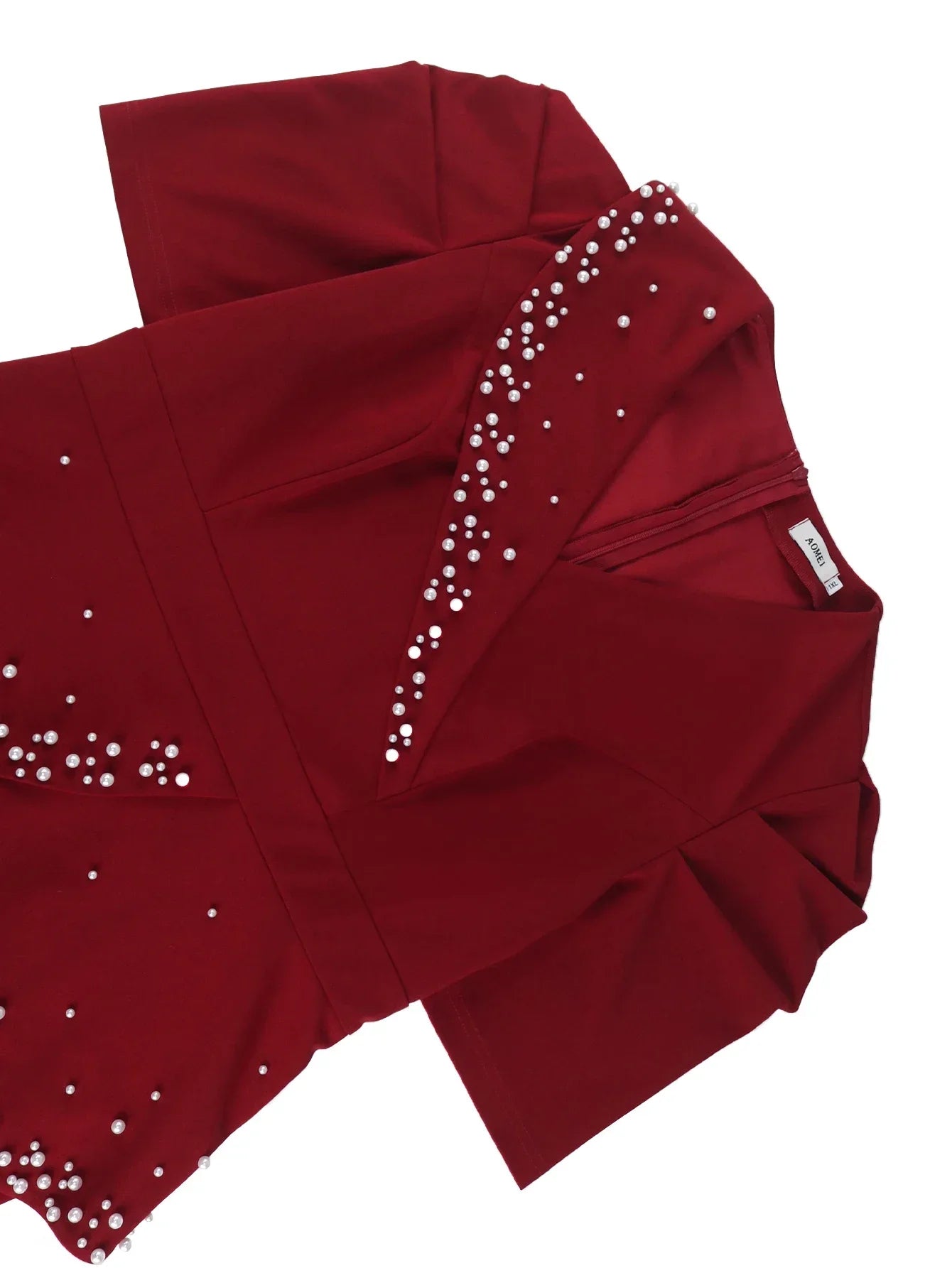 Beaded Half Sleeve Peplum Dress