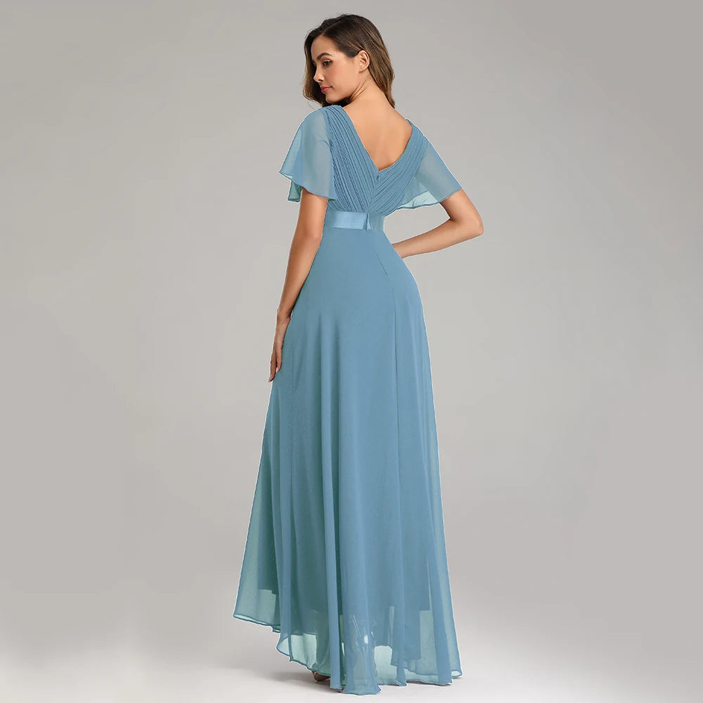 Elegant V-Neck Chiffon Gown
