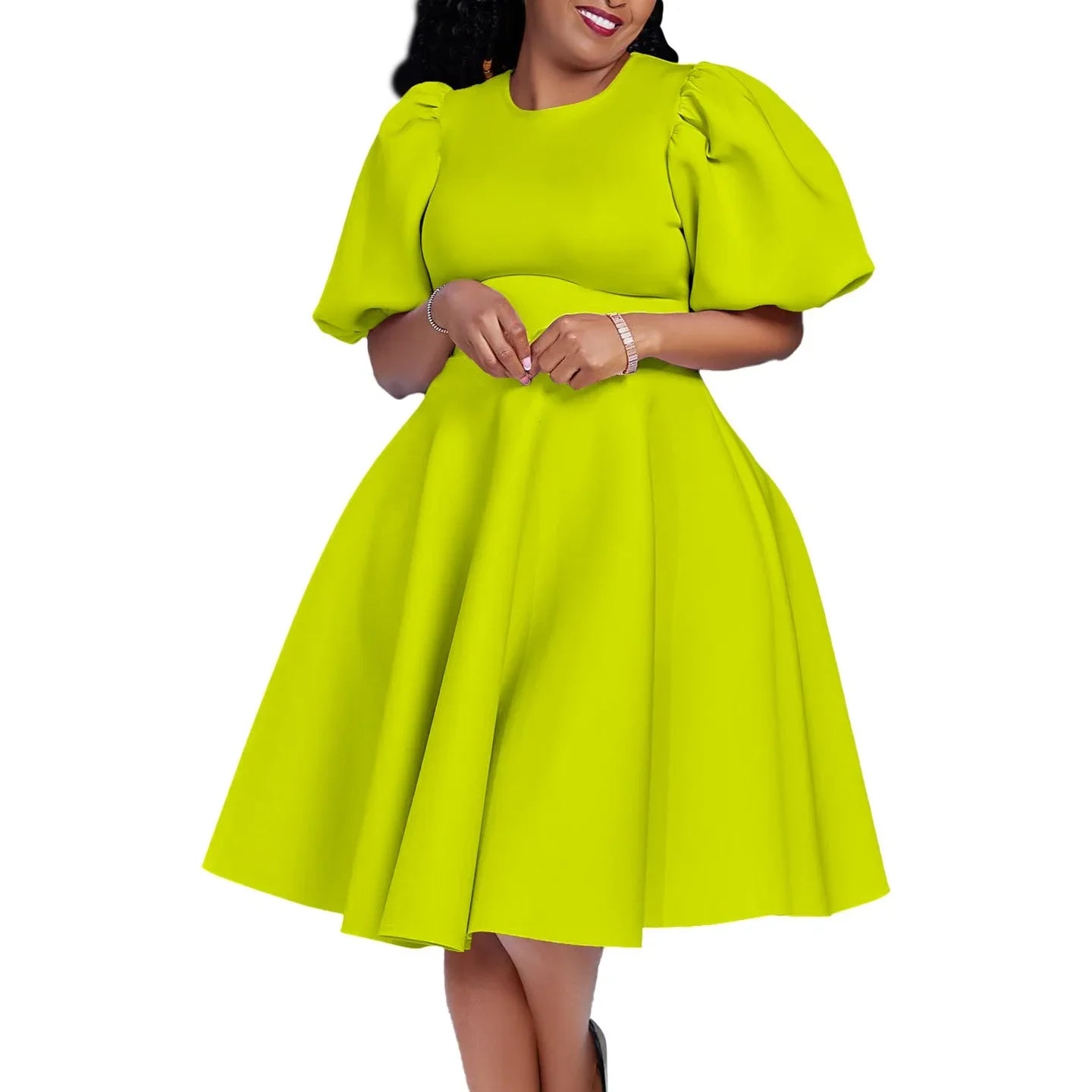 O Neck Short Sleeve Party Dress