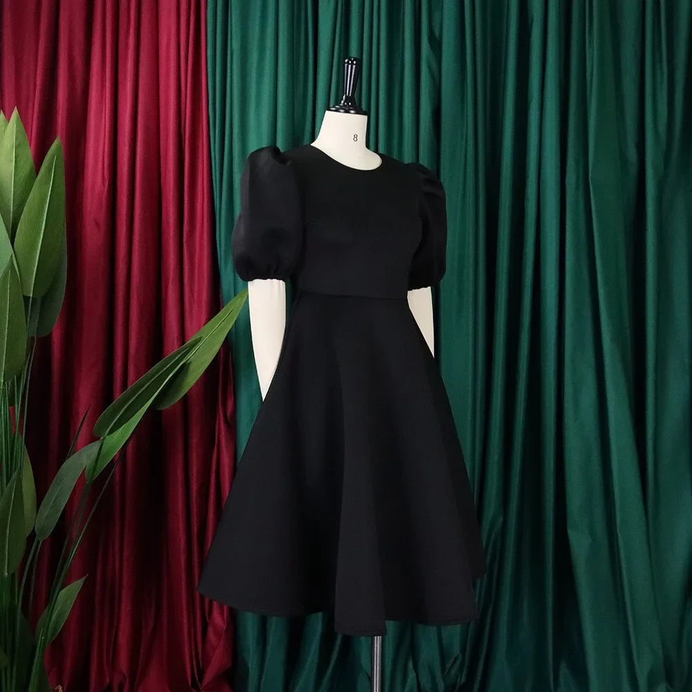 O Neck Short Sleeve Party Dress