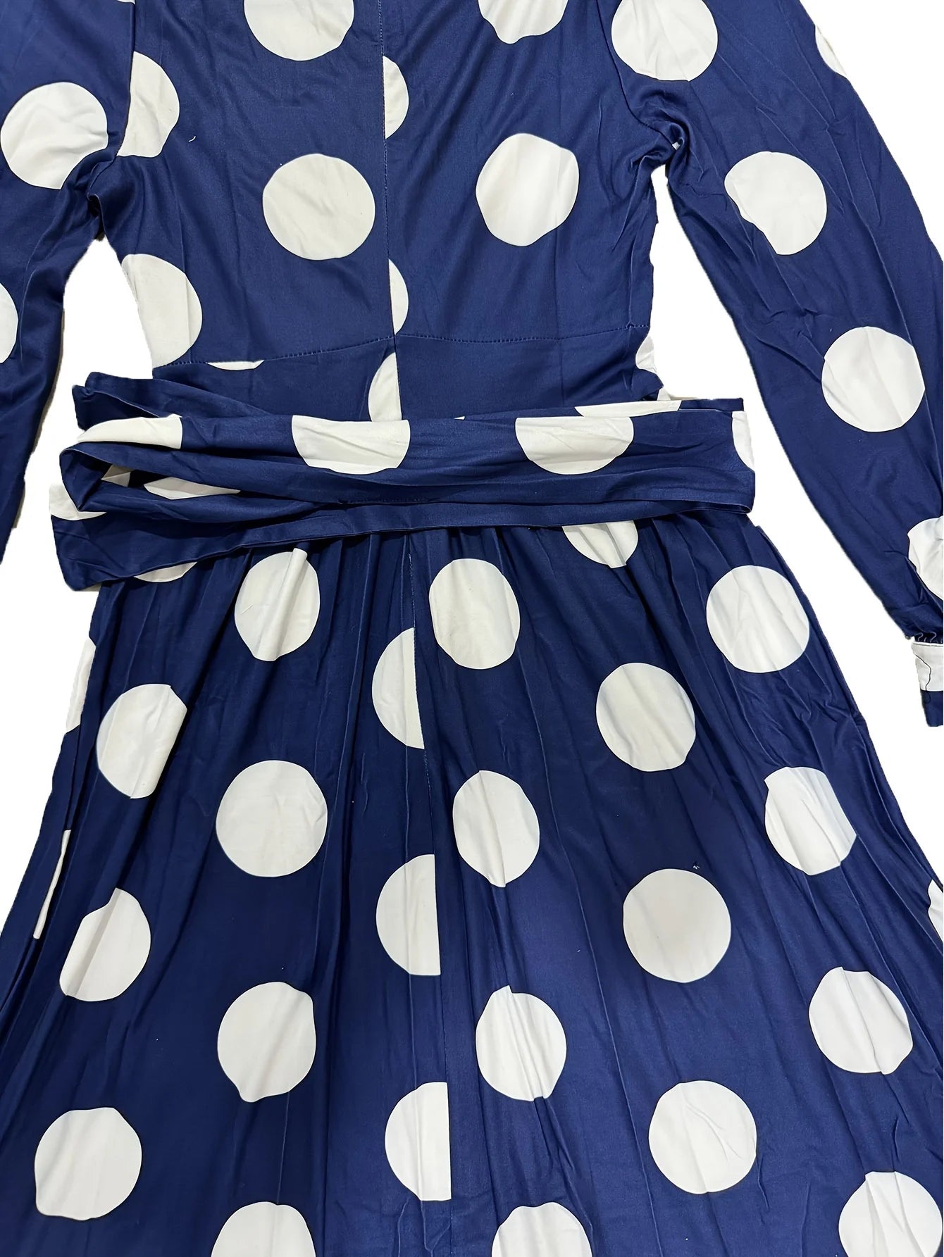 Long Sleeve Polka Dot Maxi Dress