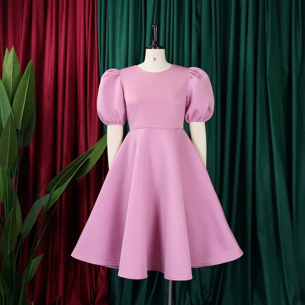 O Neck Short Sleeve Party Dress