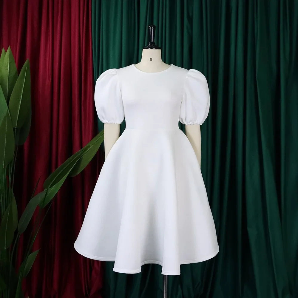 O Neck Short Sleeve Party Dress