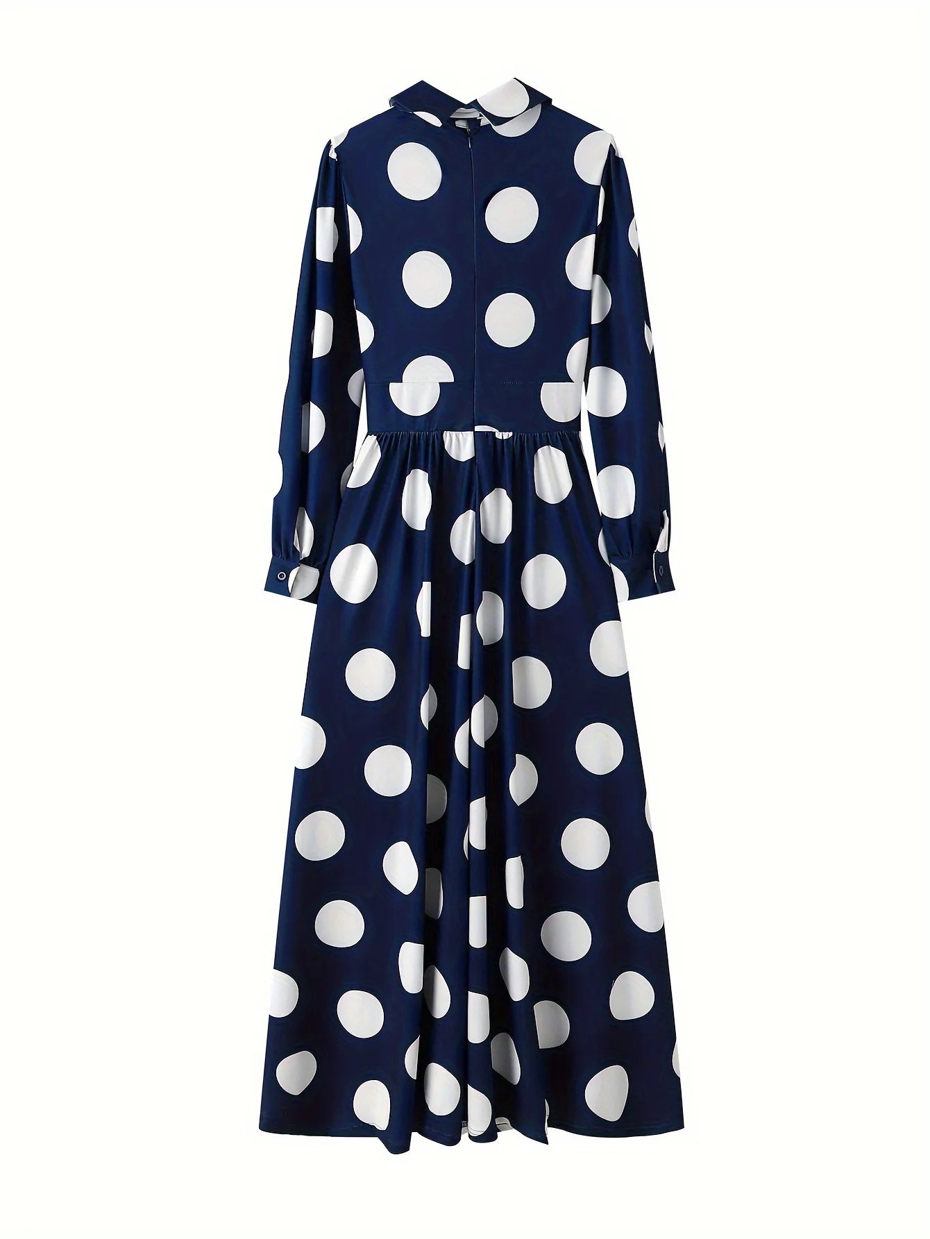 Long Sleeve Polka Dot Maxi Dress