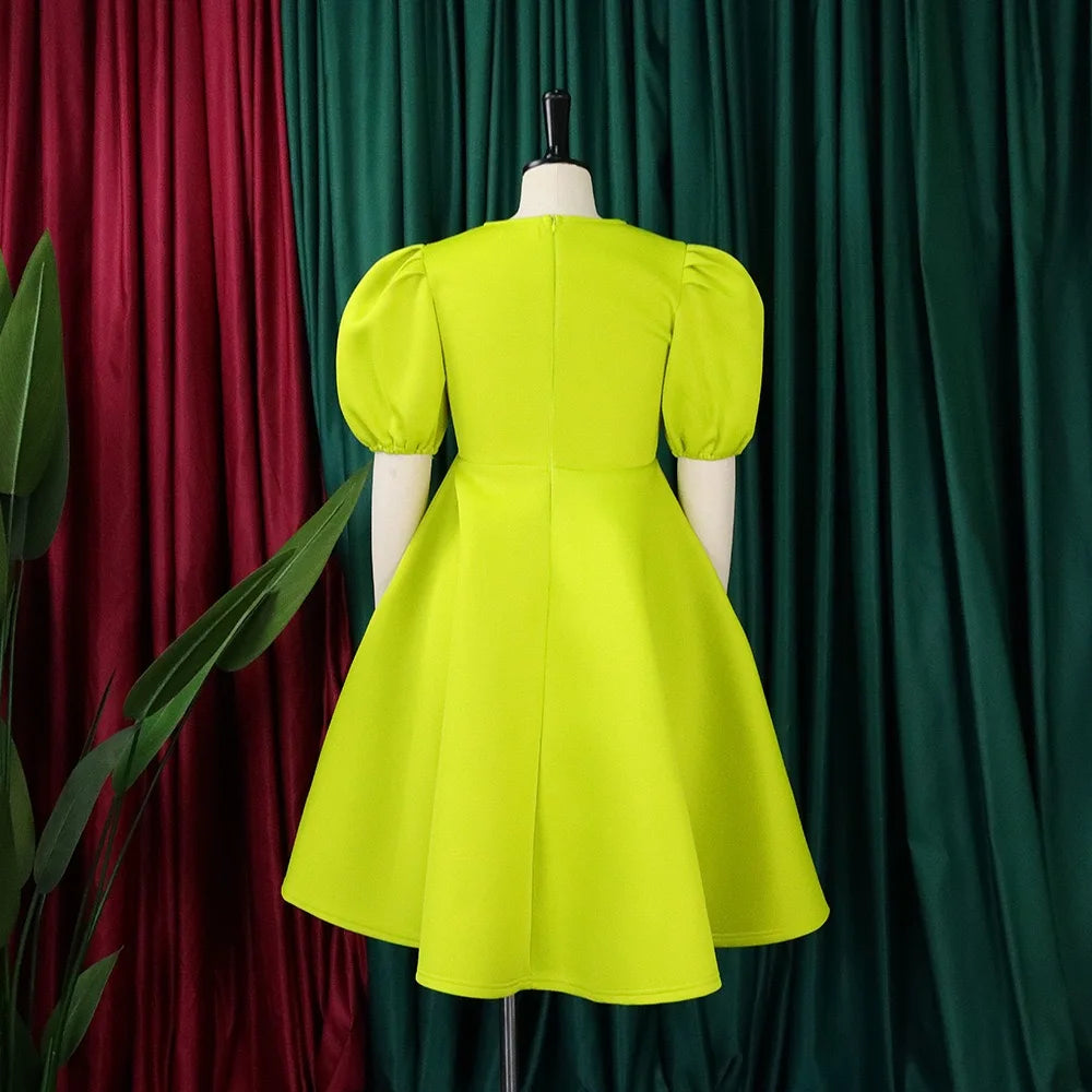 O Neck Short Sleeve Party Dress