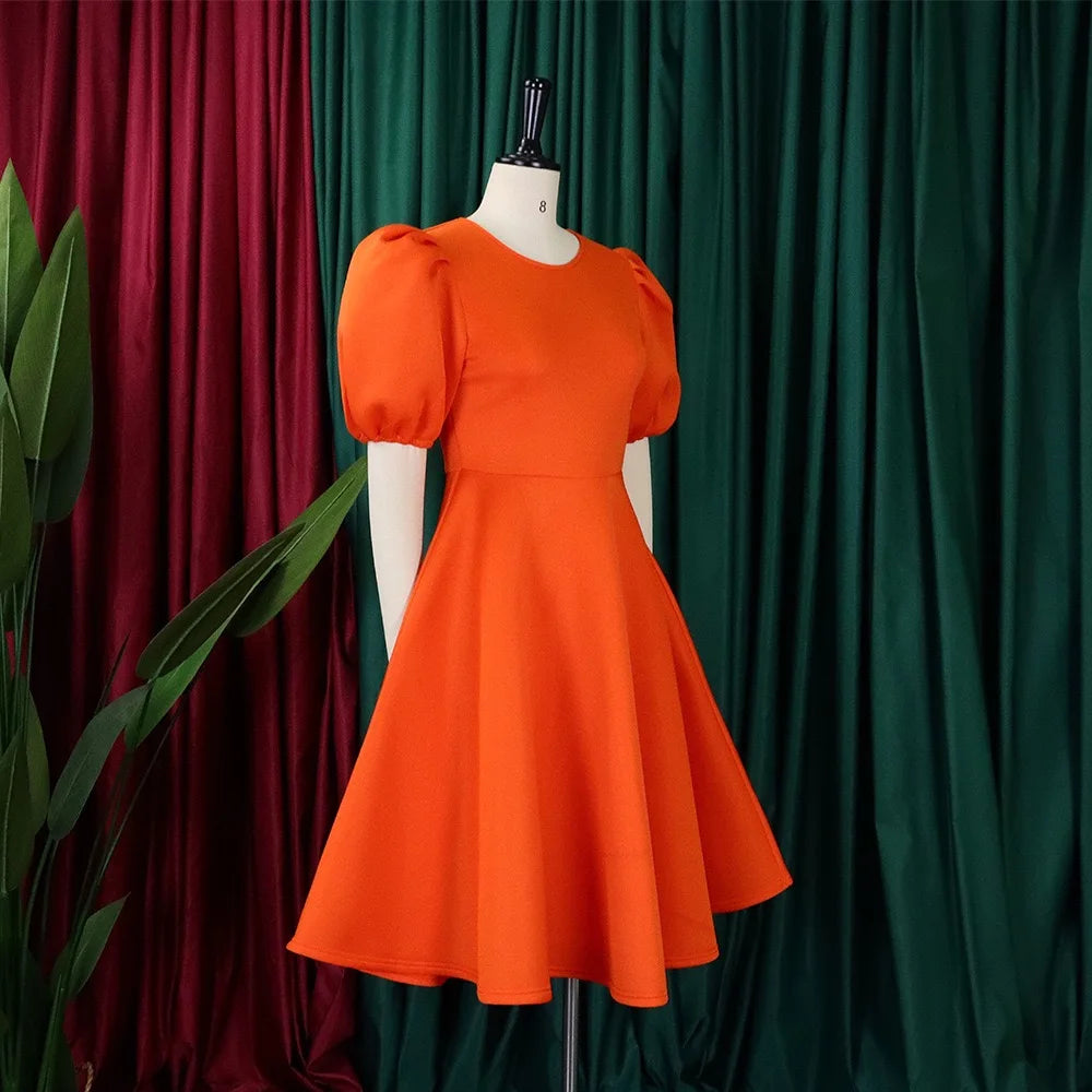 O Neck Short Sleeve Party Dress