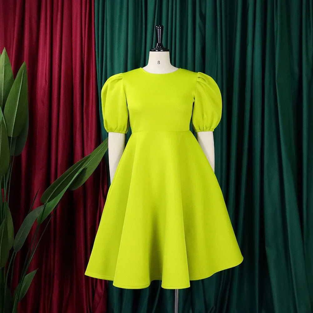 O Neck Short Sleeve Party Dress