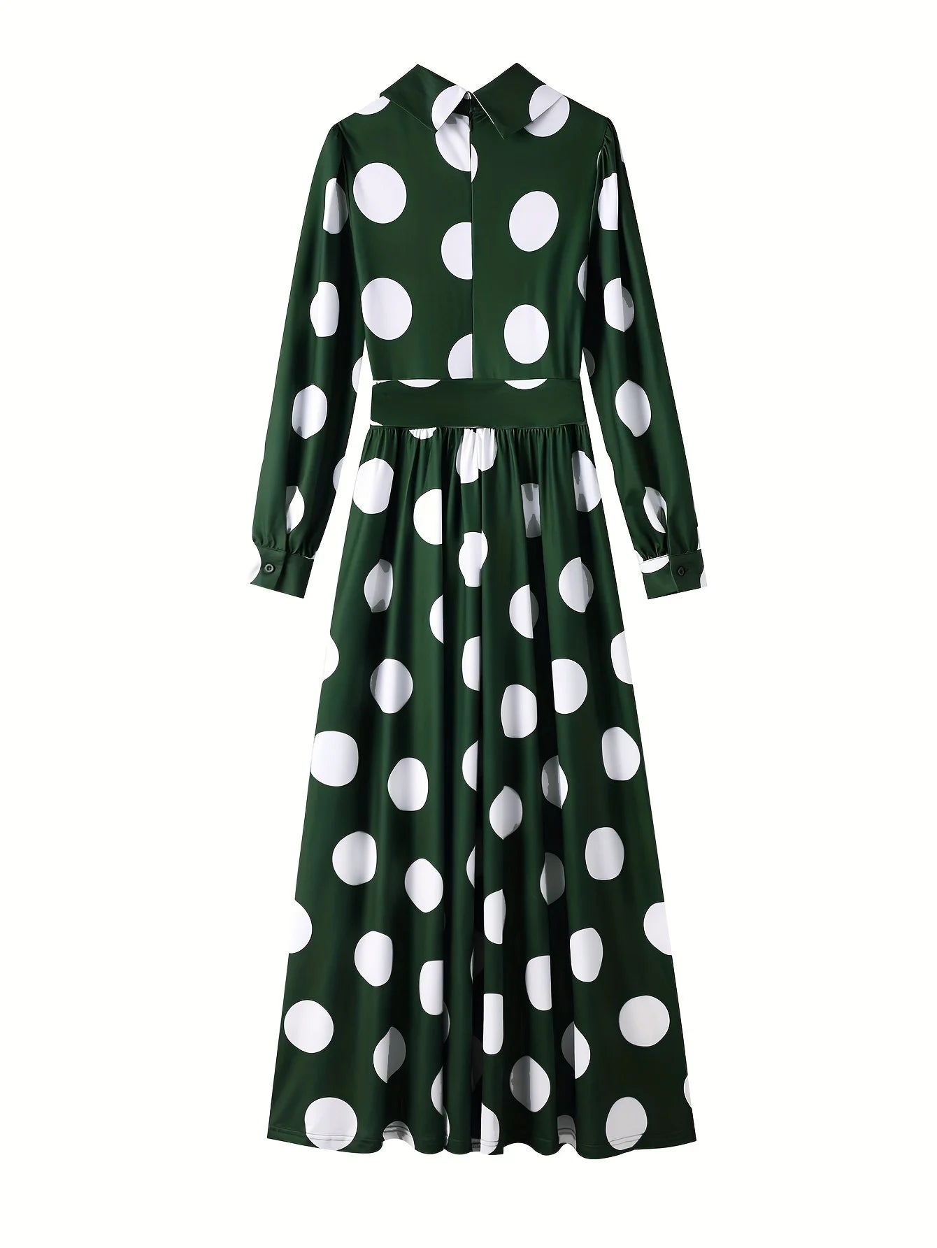 Long Sleeve Polka Dot Maxi Dress