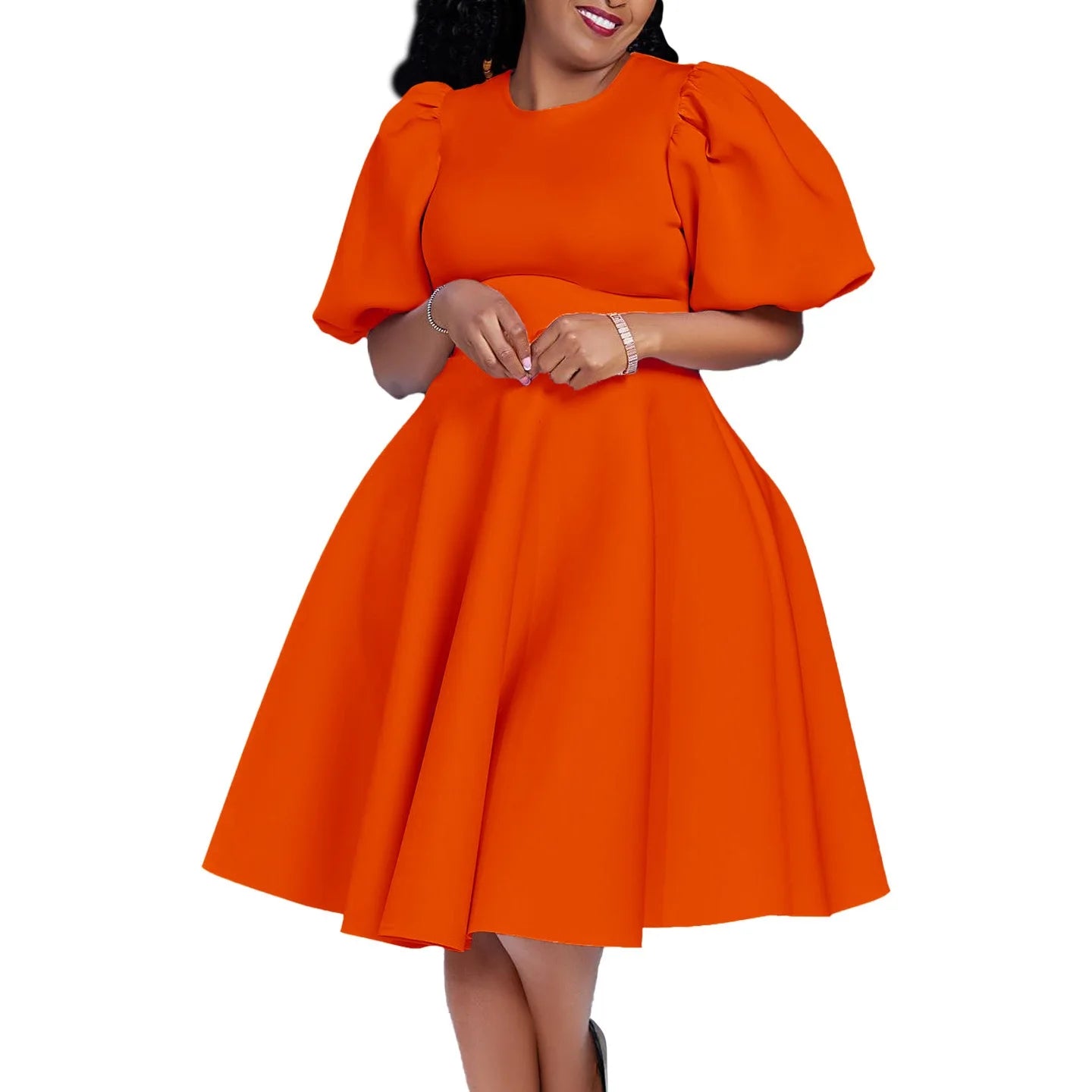 O Neck Short Sleeve Party Dress