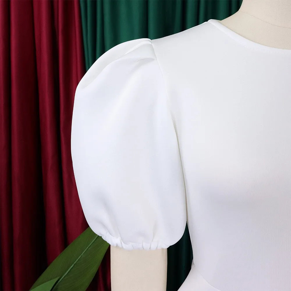 O Neck Short Sleeve Party Dress