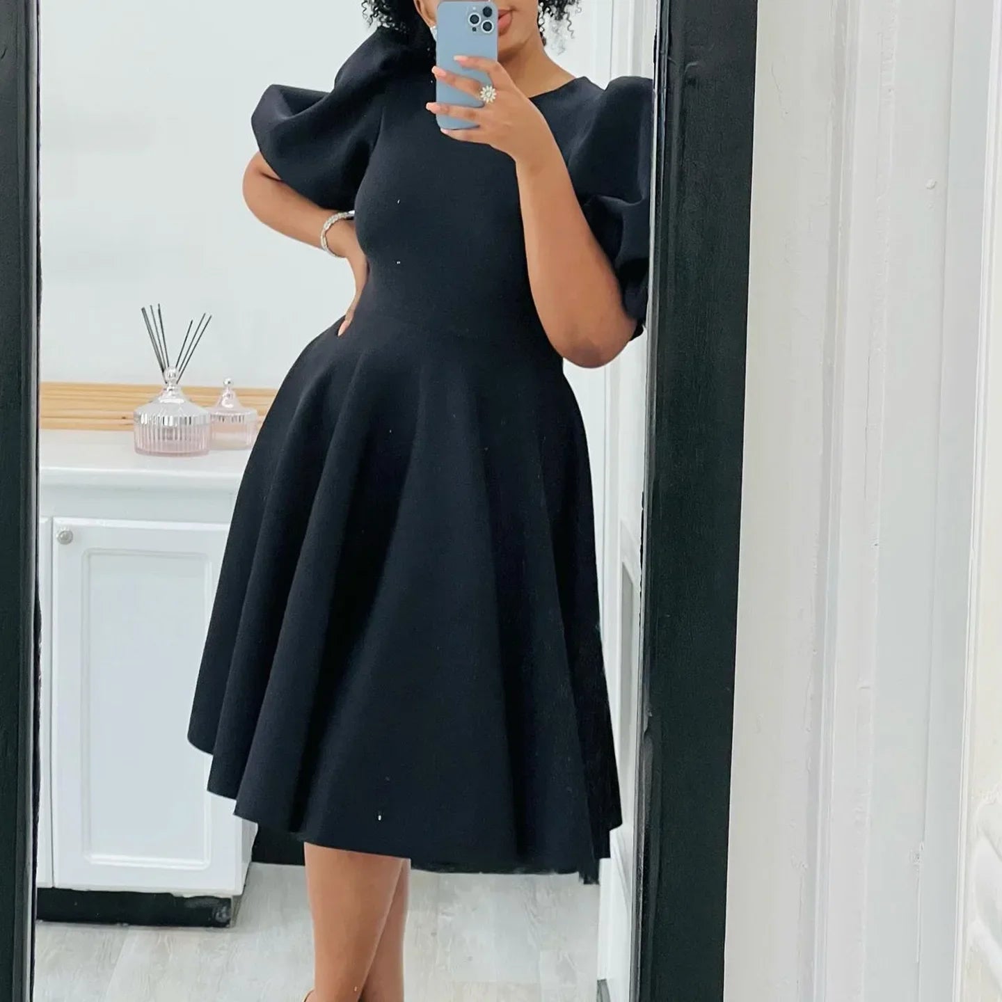 O Neck Short Sleeve Party Dress