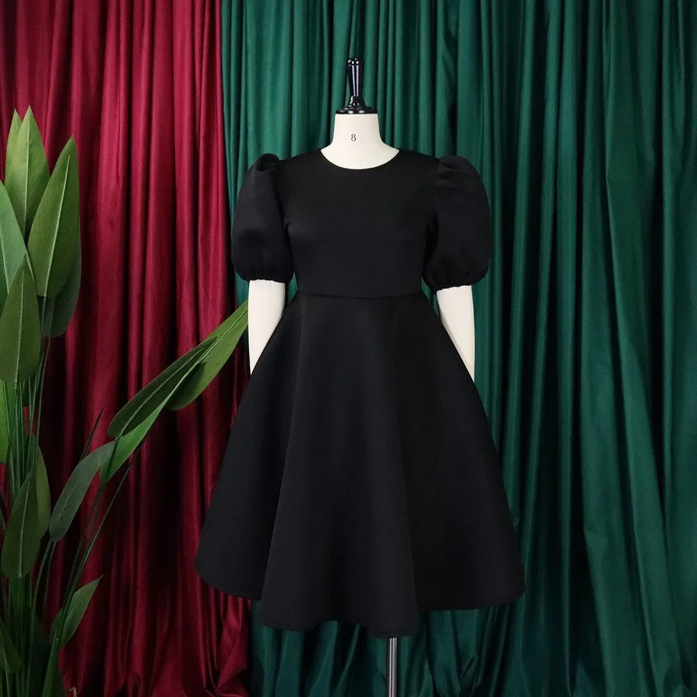 O Neck Short Sleeve Party Dress
