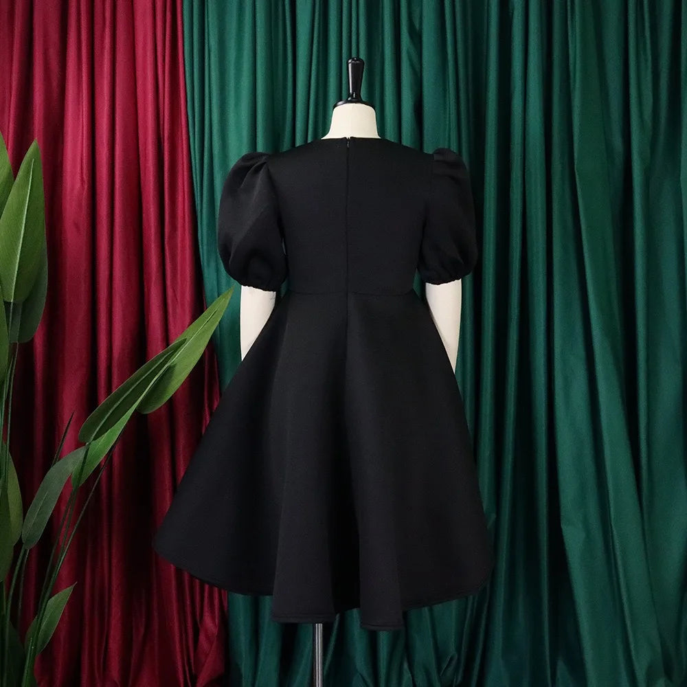 O Neck Short Sleeve Party Dress