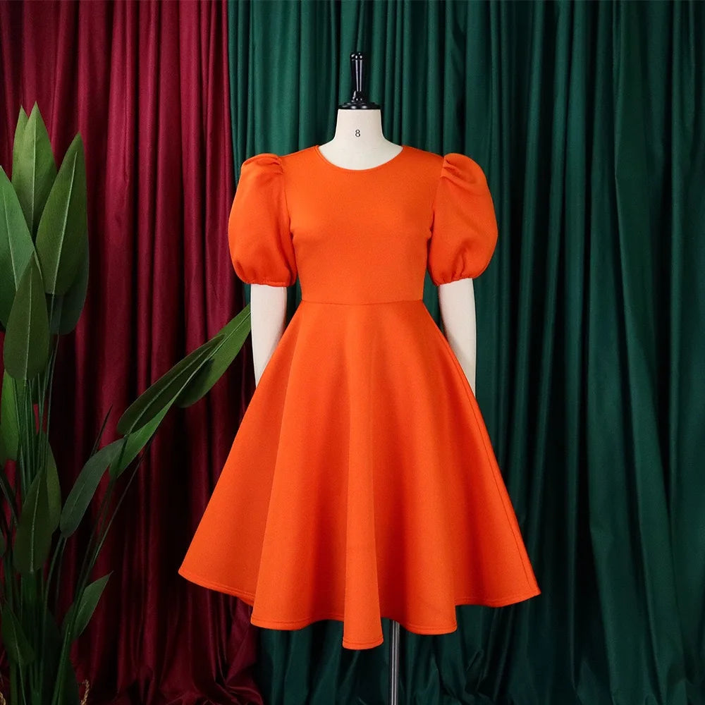O Neck Short Sleeve Party Dress