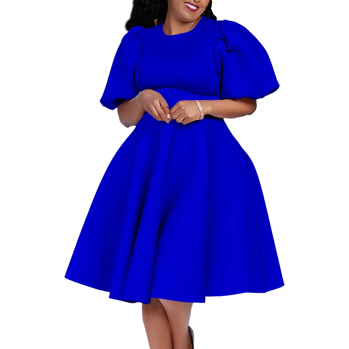 O Neck Short Sleeve Party Dress