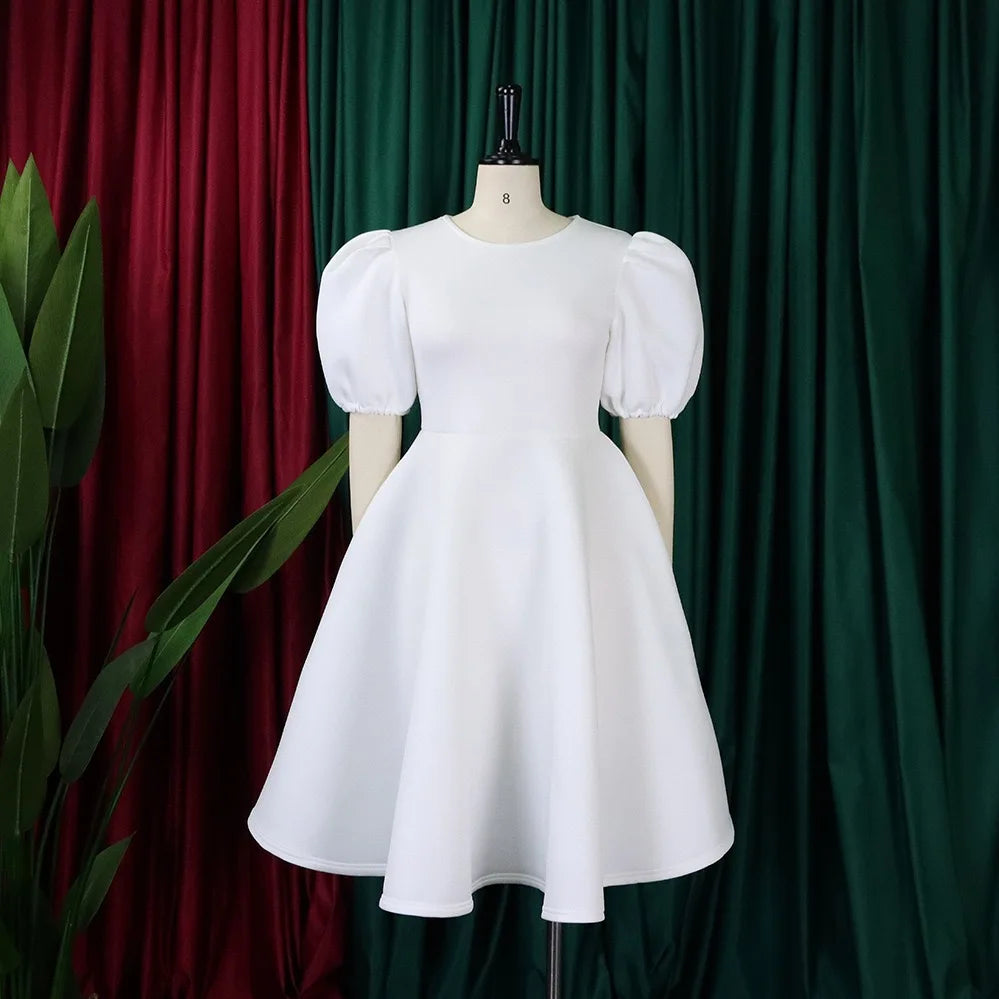 O Neck Short Sleeve Party Dress