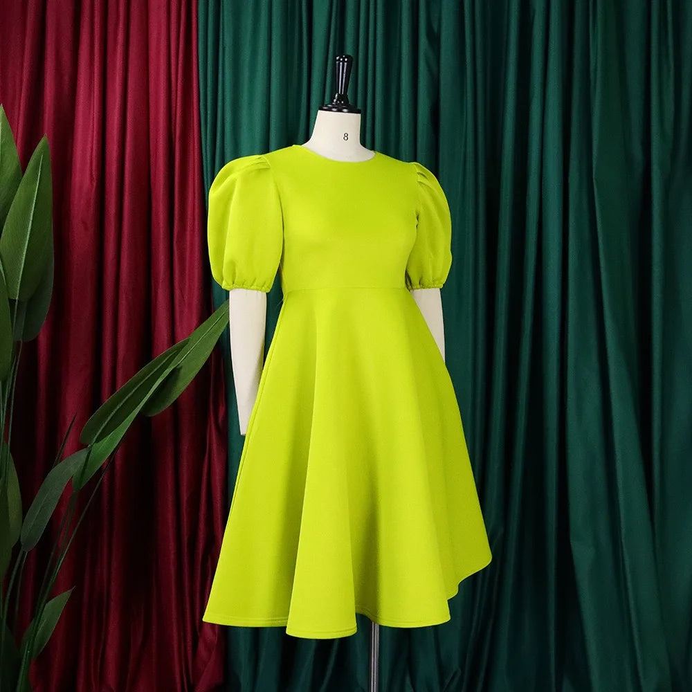 O Neck Short Sleeve Party Dress