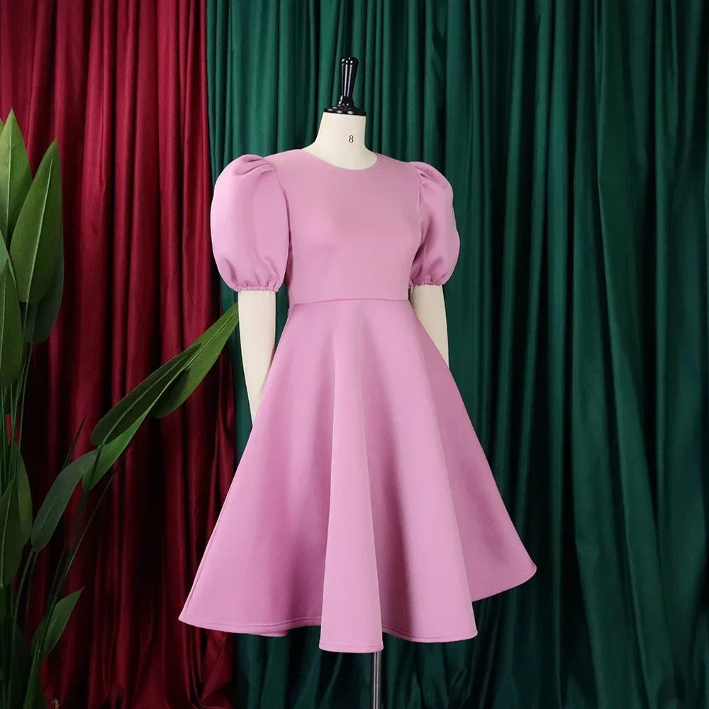 O Neck Short Sleeve Party Dress