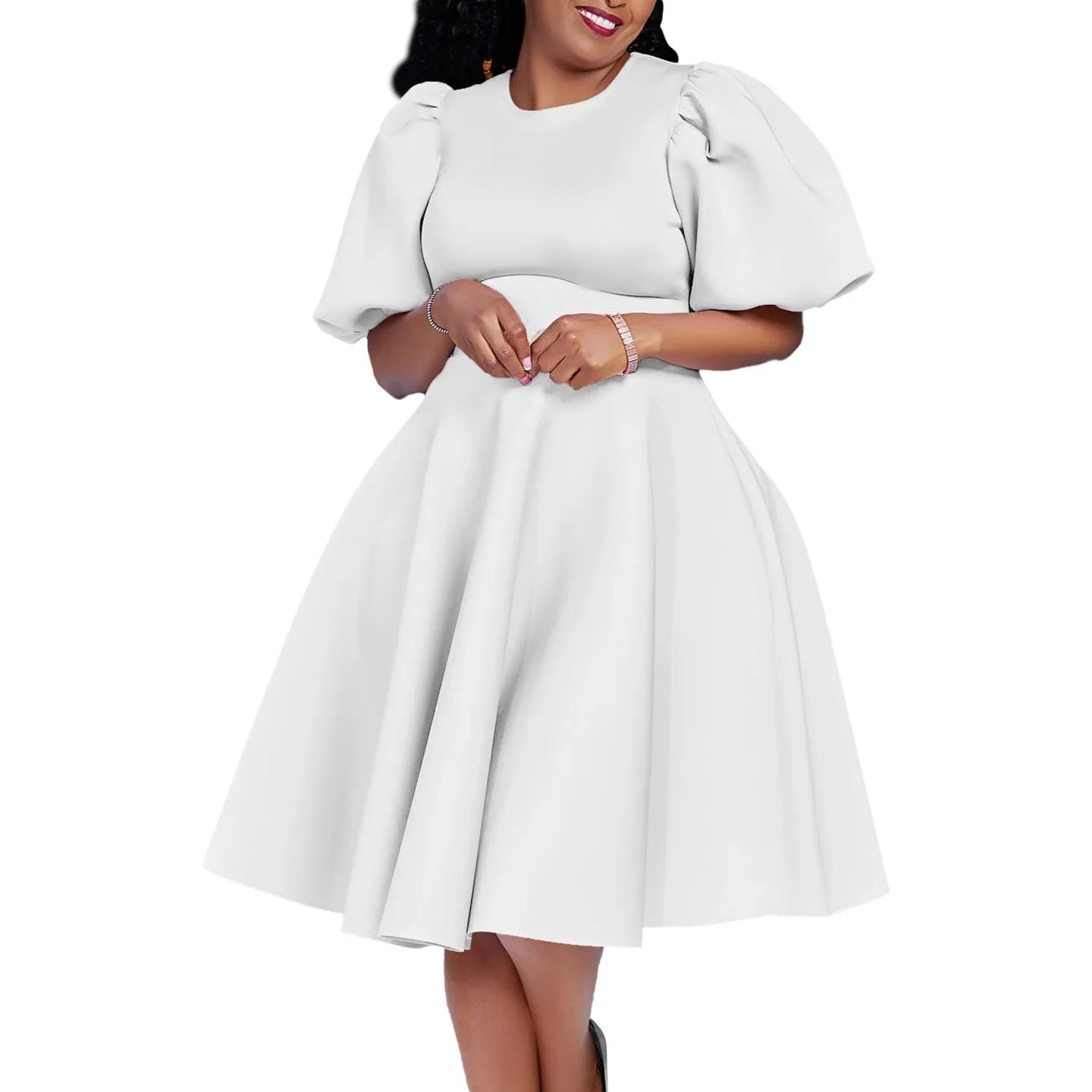 O Neck Short Sleeve Party Dress