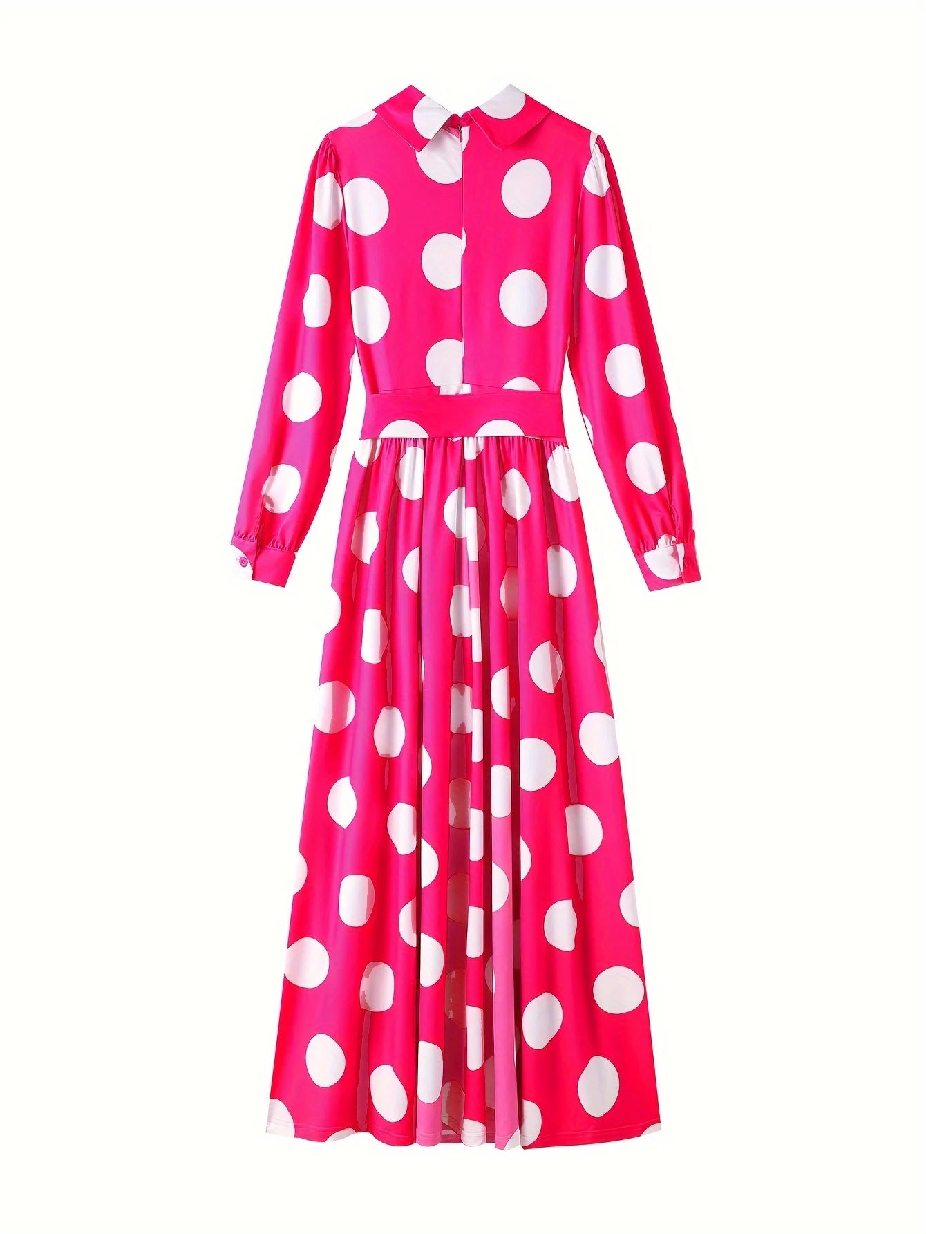 Long Sleeve Polka Dot Maxi Dress