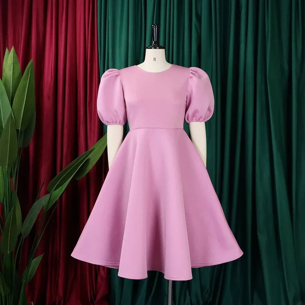 O Neck Short Sleeve Party Dress