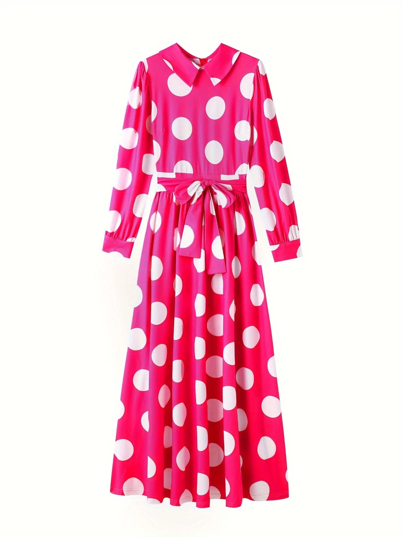 Long Sleeve Polka Dot Maxi Dress