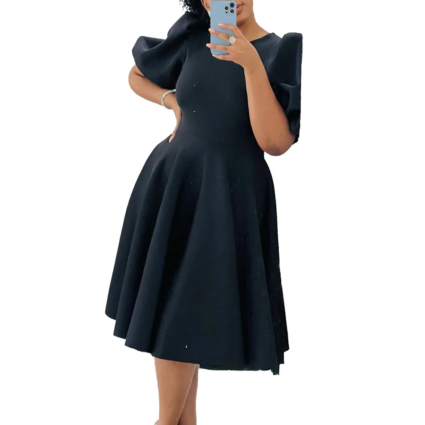 O Neck Short Sleeve Party Dress