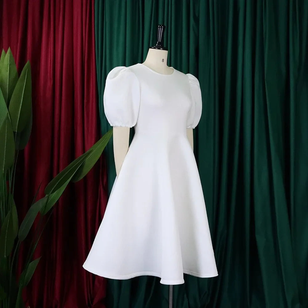 O Neck Short Sleeve Party Dress