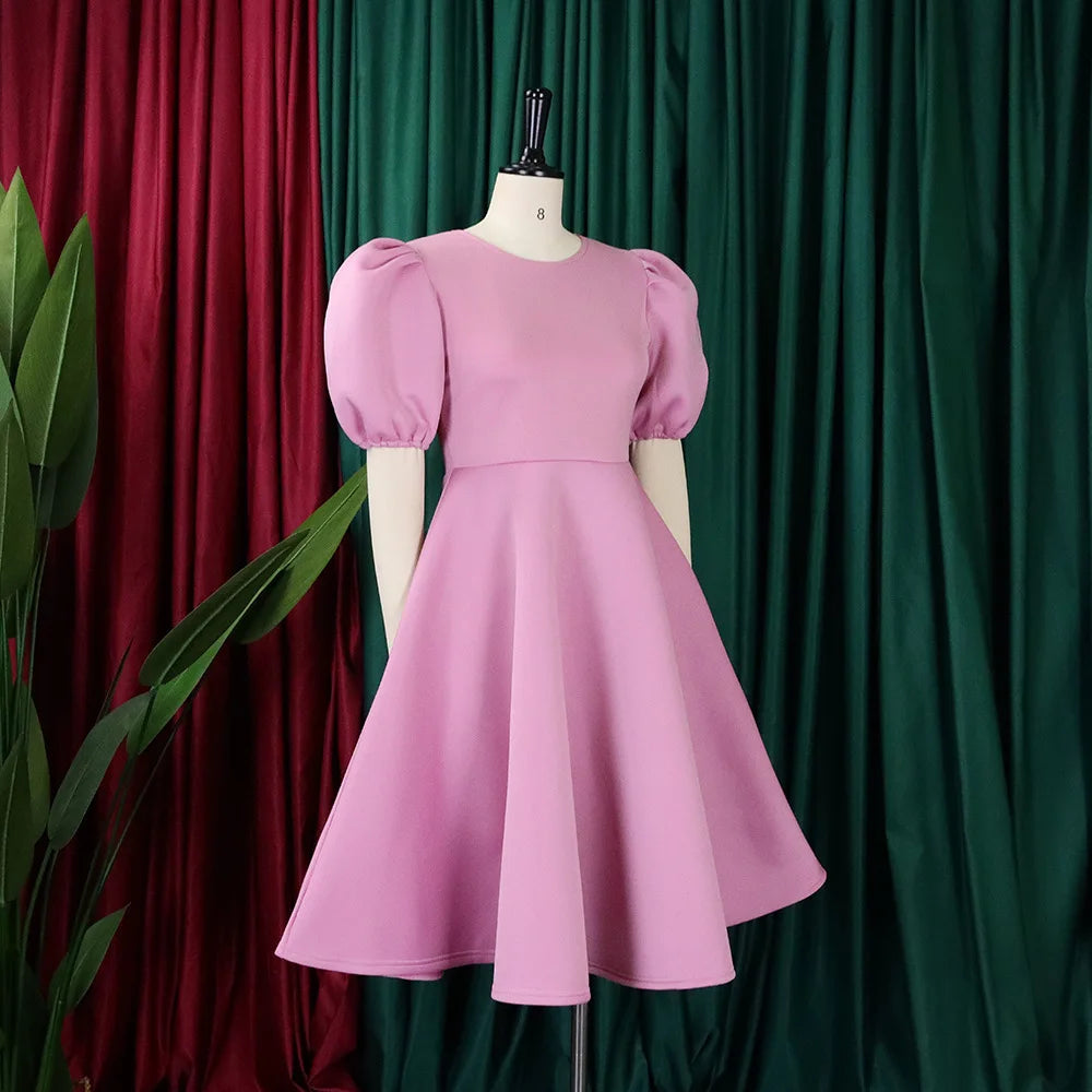 O Neck Short Sleeve Party Dress